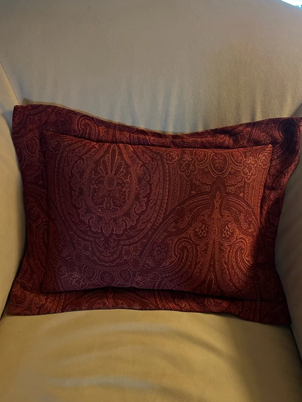 Vintage SFERRA Bros Italian Jacquard Down Pillow w/down insert.